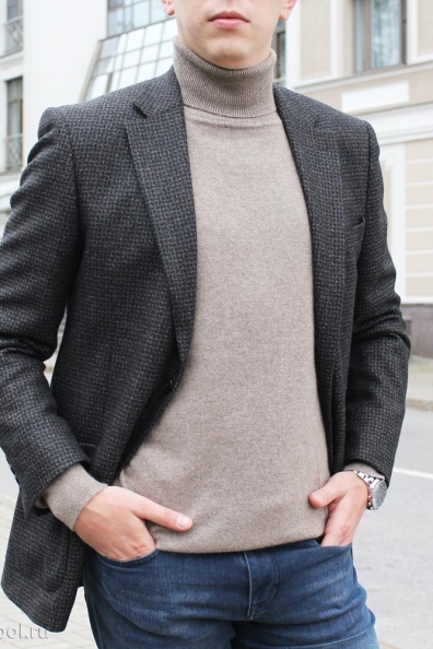 Мужской кашемировый свитер темно-бежевый 712