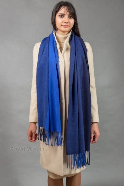 Палантин синий кашемир 154-5-6