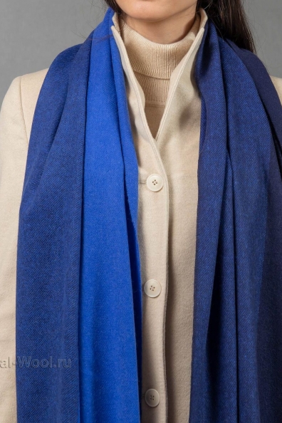 Палантин синий кашемир 154-5-6