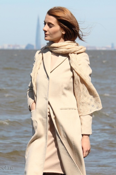 Ажурный шерстяной палантин 490-1-1МТ