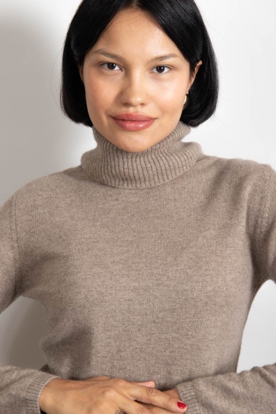 Бежевая кашемировая водолазка 705-4