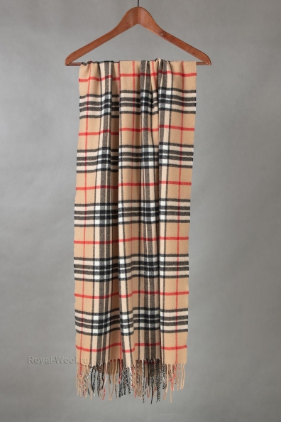 Кашемировый палантин в клетку с кистями 154-5-9