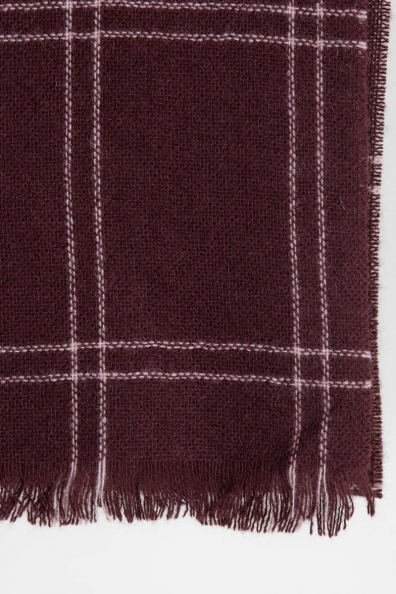 Kашемировый бордовый палантин 154-3G-10