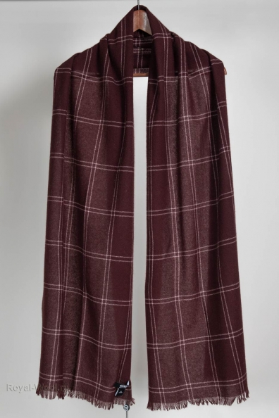 Kашемировый бордовый палантин 154-3G-10
