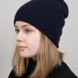 Чернично-синяя шапка из кашемира фото1