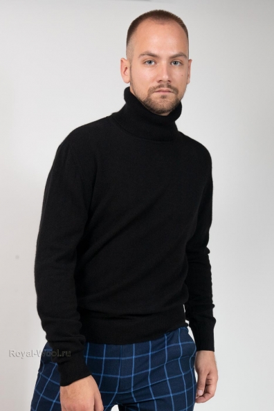 Черный мужской свитер из кашемира 712-M-1