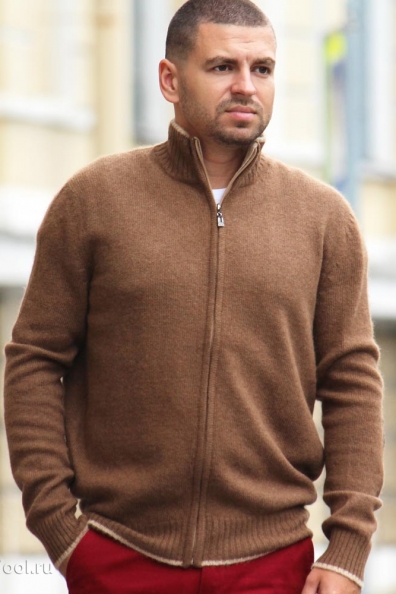 Джемпер из верблюжьей шерсти на молнии арт. 190-15