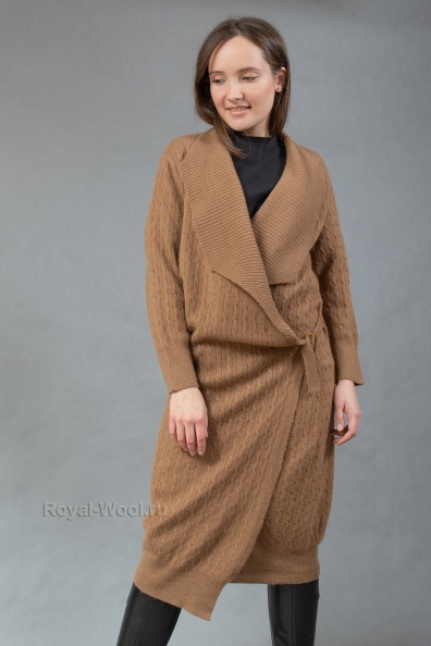 Длинный кардиган из верблюжьей шерсти арт.192-U-5