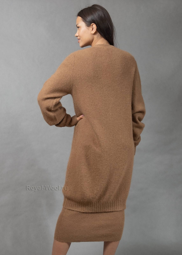 Длинный шерстяной кардиган
