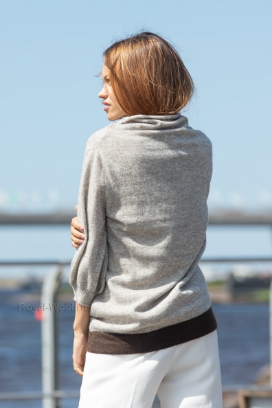 Женский шерстяной джемпер укороченный рукав 460