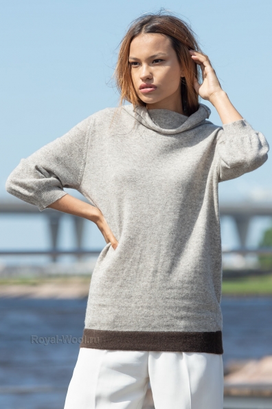 Женский шерстяной джемпер укороченный рукав 460
