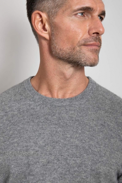 Кашемировый джемпер серый мужской 713-E-2