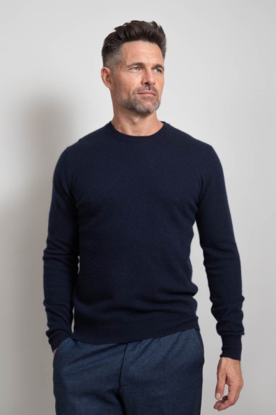 Джемпер мужской кашемировый темно-синий 713-E-14