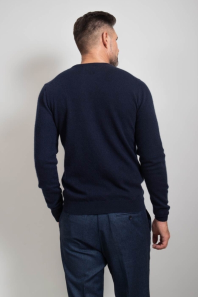 Джемпер мужской кашемировый темно-синий 713-E-14