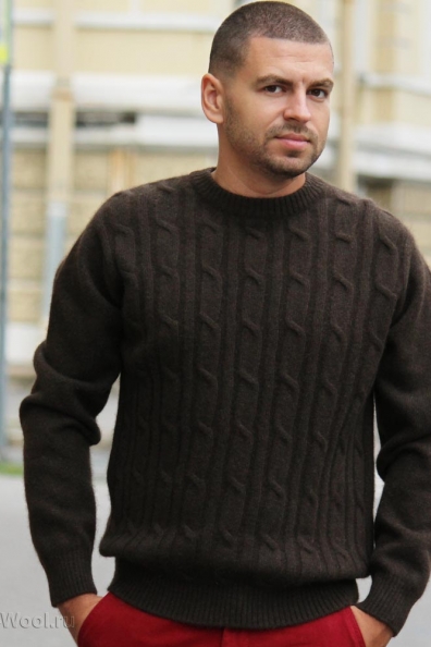 Джемпер мужской из шерсти яка с рисунком «косичка» 1911-26