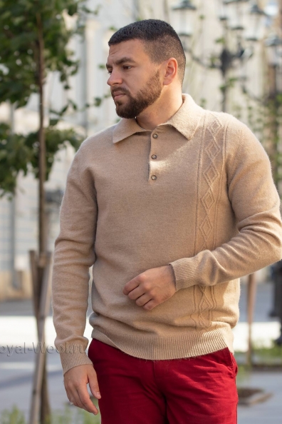 Джемпер с рисунком верблюжья шерсть арт.191-BB-7