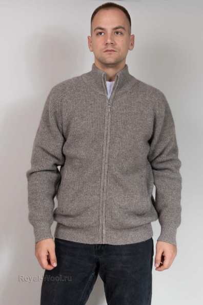 Джемпер теплый из шерсти яка серого цвета 1911-41-1M