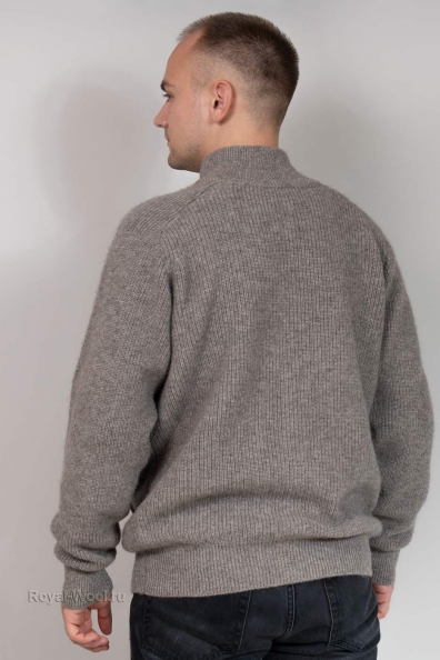 Джемпер теплый из шерсти яка серого цвета 1911-41-1M