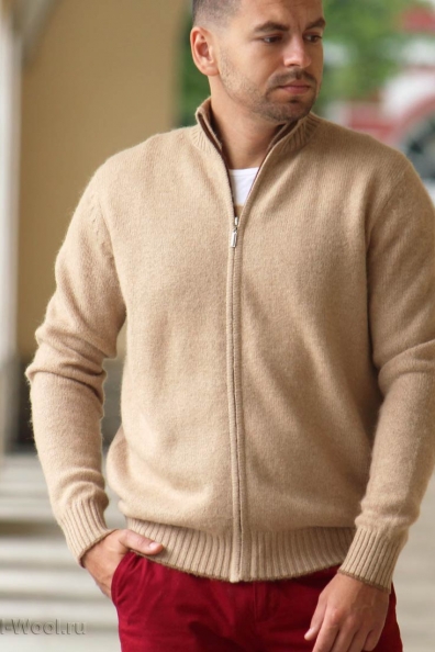 Джемпер верблюжья шерсть на молнии 190-15-1
