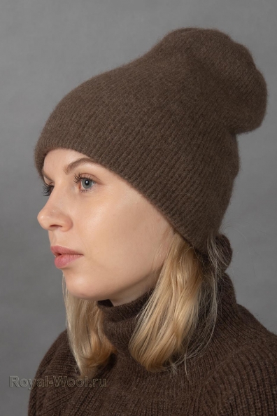 Теплая шерстяная вязаная шапка 195-2-UL