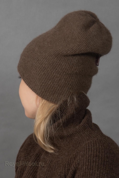 Теплая шерстяная вязаная шапка 195-2-UL