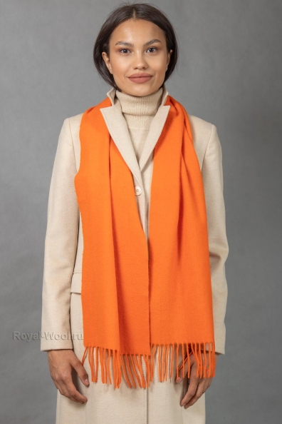 Шарф кашемировый оранжевый 760-16