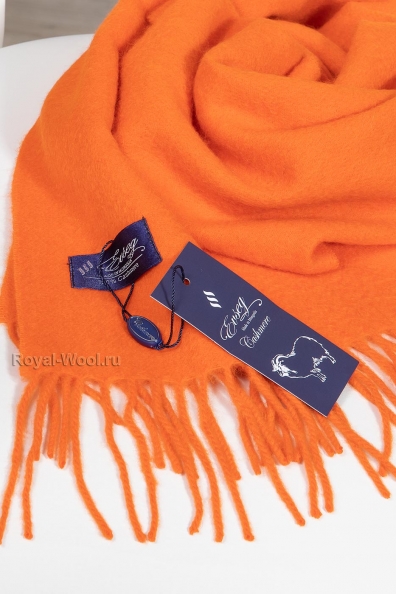 Шарф кашемировый оранжевый 760-16