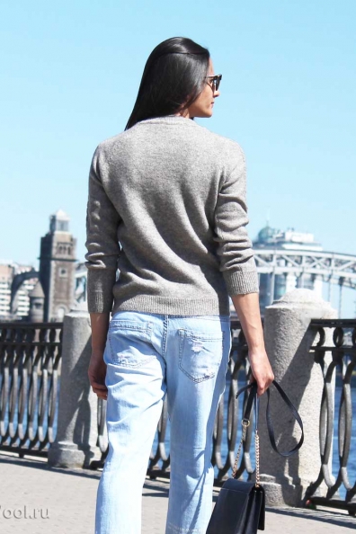 Серый джемпер шерсть яка арт.1921-23