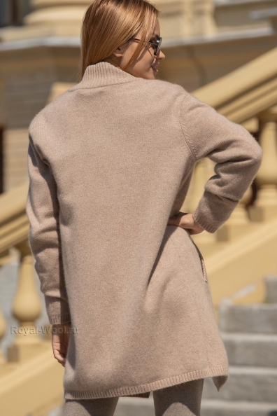 Длинный кашемировый кардиган плотной вязки 712-G-1