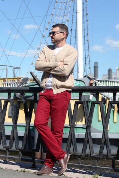 Мужской кардиган из верблюжьей шерсти на пуговицах 191-4