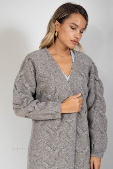 Кардиган с объемным рисунком «косичка» 1921-42M