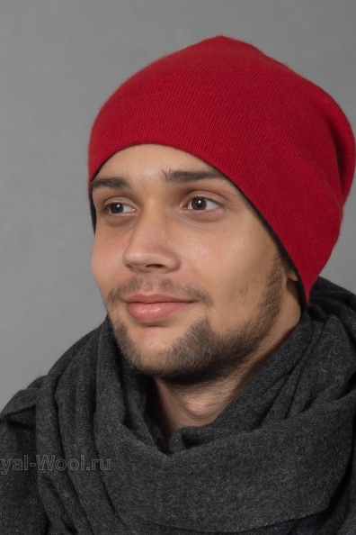 Красная двойная мужская шапка 750-SF-10M