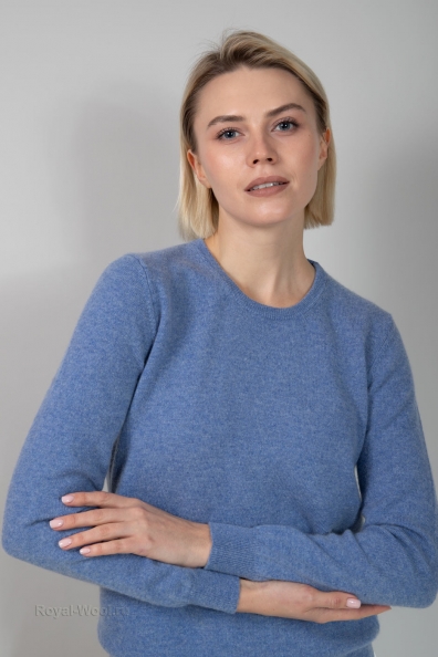 Кашемировый голубой джемпер 705-E-3