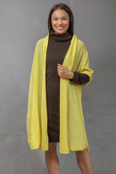 Женский желтый палантин из кашемира арт.154-3G-12