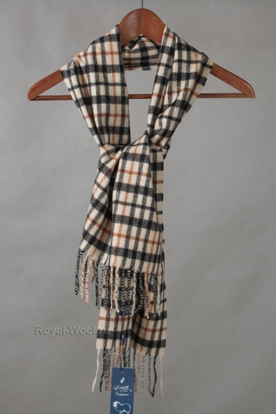 Мужской кашемировый шарф в мелкую клеточку 760-30