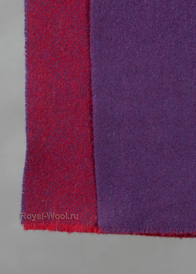 Кашемировый шарф фиолетовый двусторонний
