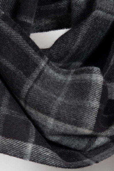 Cерый шарф кашемир в клетку 760-33