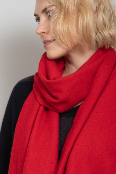 Женский ярко-красный шарф 760-19