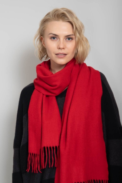 Женский ярко-красный шарф 760-19