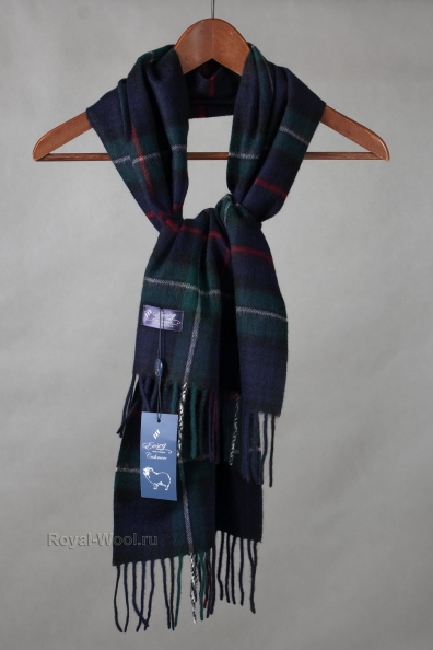 Шарф кашемир сине-зеленая клетка 760-39W