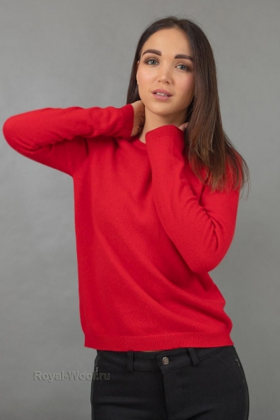 Красный женский джемпер 705-E-1