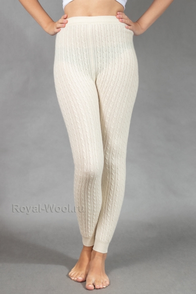 Легинсы из кашемира белые эластичные 187-1