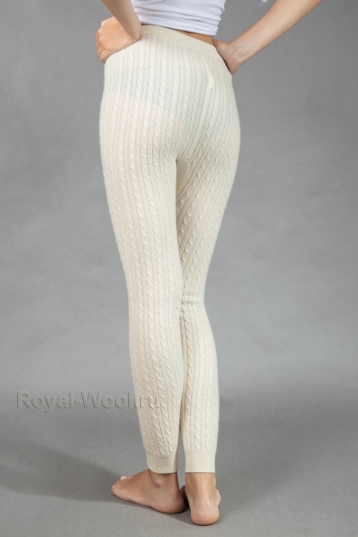 Легинсы из кашемира белые эластичные 187-1