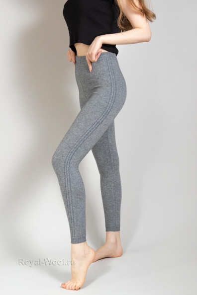 Леггинсы женские теплые светло-серые 187-2-3