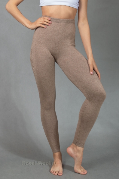 Леггинсы бежевые трикотажные 187-2-4