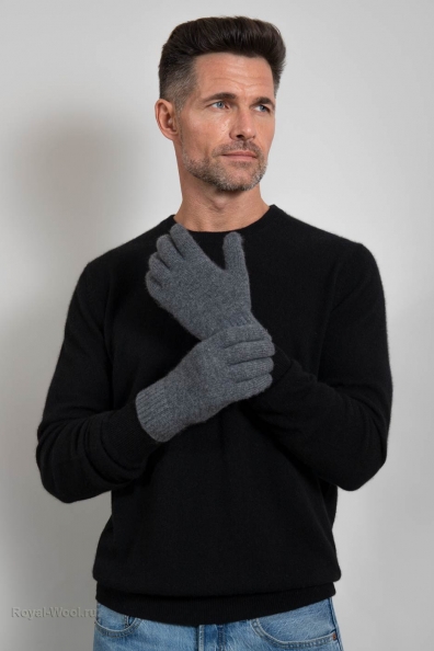 Мужские перчатки кашемир графит 106-7-6Кн