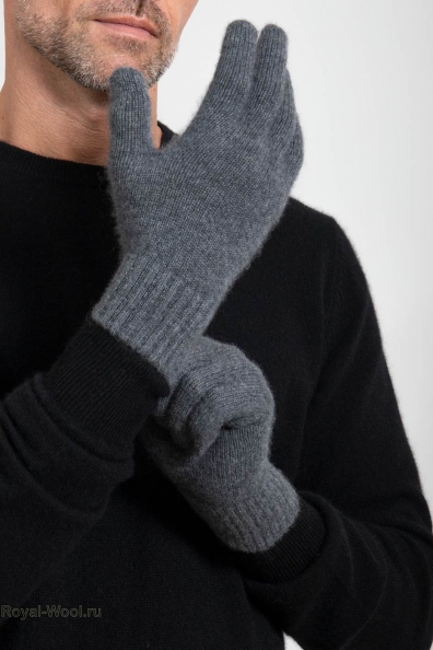 Мужские перчатки кашемир графит 106-7-6Кн