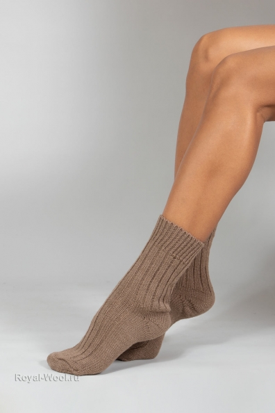 Верблюжьи носки однотонные коричневые с эластаном 301