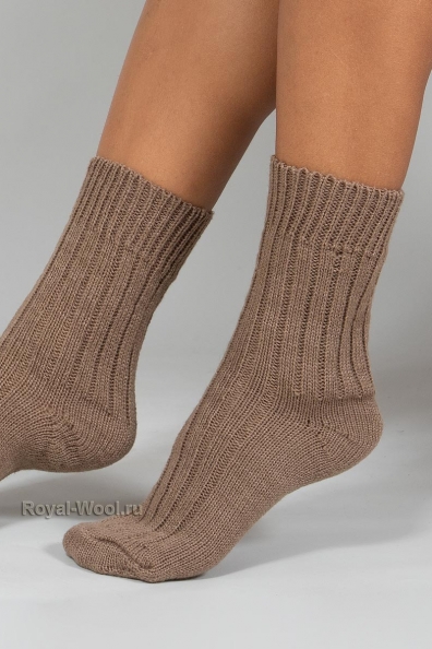 Верблюжьи носки однотонные коричневые с эластаном 301