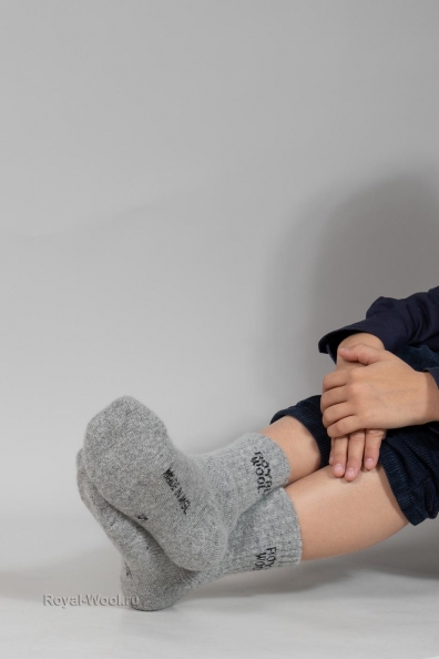 Детские шерстяные носочки (серый як) 109-1